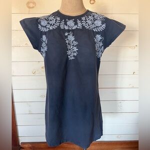 Madison Mathews Embroidered Shift Dress